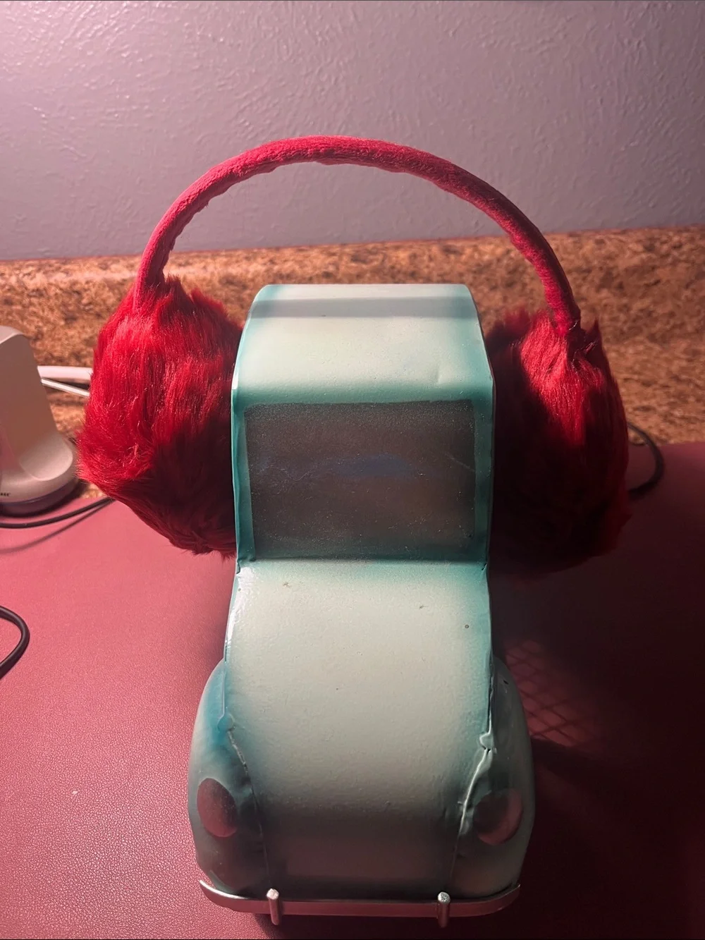 Red Faux-Fur Kids Earmuffs - Soft Cozy Ear Warmers